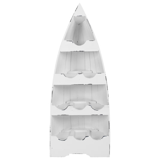 VERTICAL BOTTLE RACK FOR 10 BOTTLES, BOAT SHAPED, MADE OF MAHOGANY, 36x26x92.5