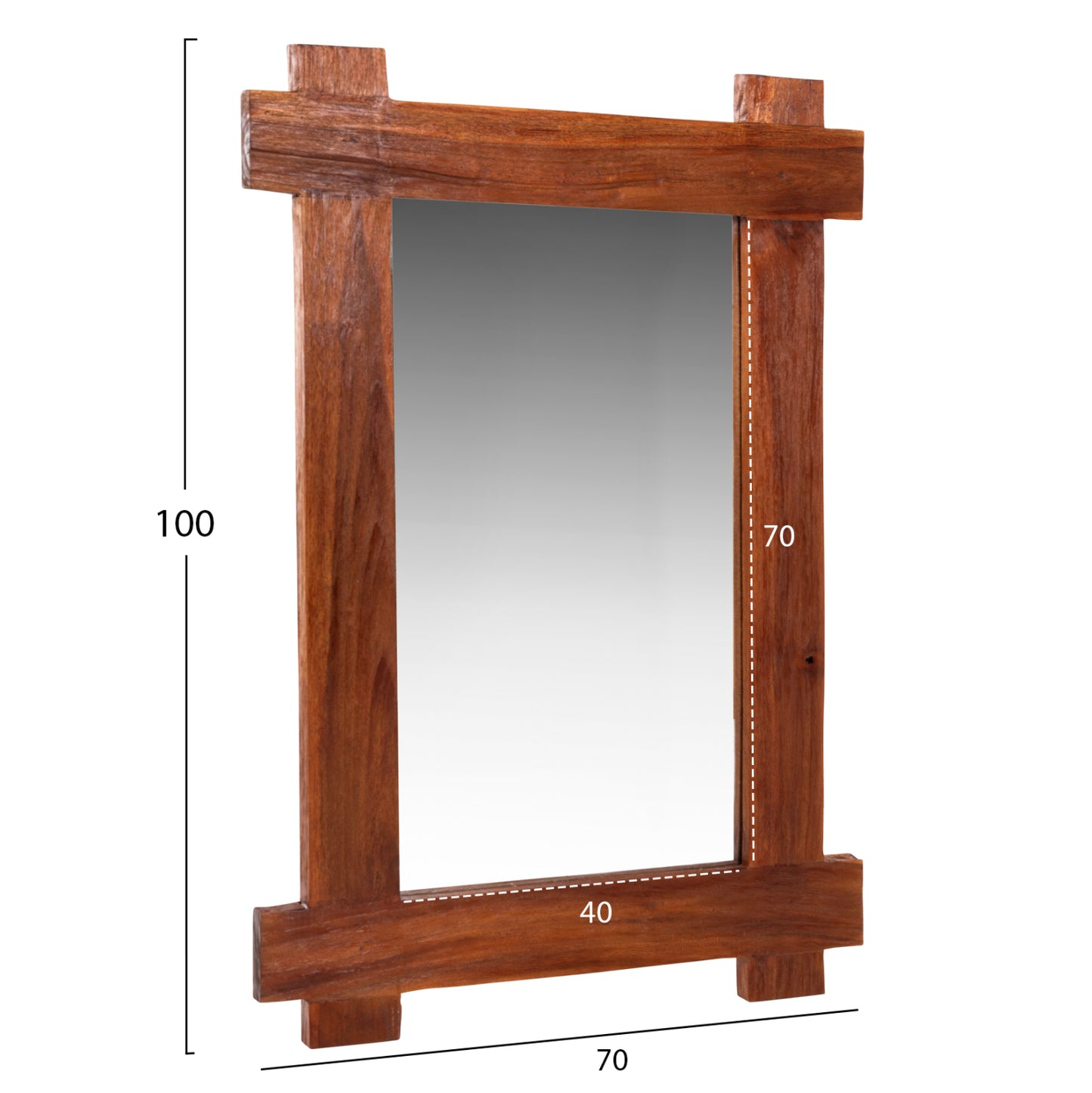 ΚΑΘΡΕΠΤΗΣ ΤΟΙΧΟΥ ΑΝΑΚΥΚΛΩΜΕΝΟ TEAK ΣΕ ΦΥΣΙΚΟ 70x100εκ