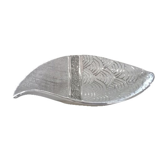 Πιατέλα Κεραμική Ζαχαρί/Ασημί 36x18x8