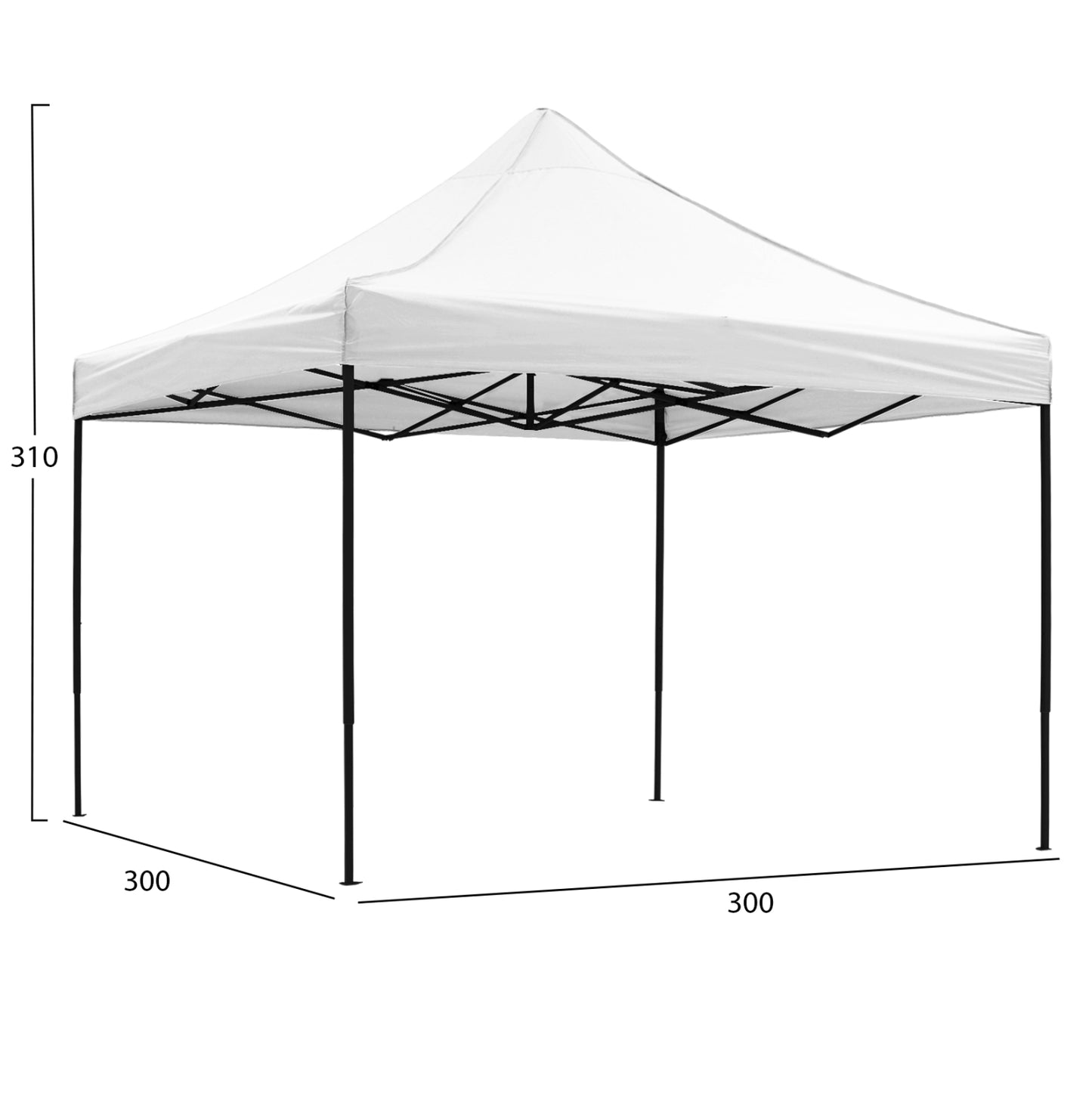 ΚΙΟΣΚΙ/GAZEBO MATTHEW ΠΤΥΣΣΟΜΕΝΟ ΣΚΕΛΕΤΟΣ ΜΕΤΑΛ. ΜΑΥΡΟΣ ΛΕΥΚΟ ΥΦΑΣΜΑ 3x3x3,10m
