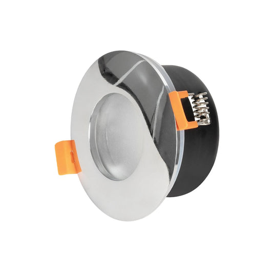 KAPA KLV-101-0040 Χωνευτό Φωτιστικό Downlight Σποτ Μπάνιου για Λάμπα MR16 με Ντουί GU10 AC 220-240V Αδιάβροχο IP65 - Νίκελ Χρώμιο - Μ8.5 x Π8.5 x Υ4.2 / Q7.5