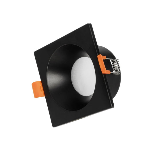 EPSILON KLV-101-0047 Χωνευτό Φωτιστικό Downlight Σποτ Μπάνιου για Λάμπα MR16 με Ντουί GU10 AC 220-240V Αδιάβροχο IP65 - Μαύρο Ματ - Μ8.5 x Π8.5 x Υ4.4 / Q7.5 x 7.5