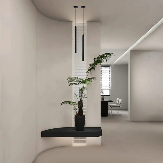 CANAL KLV-101-0073 Κρεμαστό Φωτιστικό Οροφής LED 7W 700lm 36° AC 220-240V IP20 Θερμό Λευκό 2700K - Bridgelux COB Chip & TÜV SÜD Driver - Μαύρο Ματ - Μ4 x Π4 x Υ80