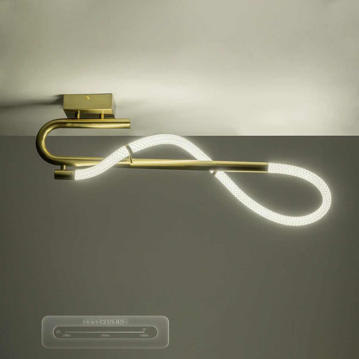 GLOW KLV-101-0148 Φωτιστικό Οροφής LED 18W 1800lm 360° AC 220-240V IP20 Ρυθμιζόμενο Λευκό CCT με On/Off 2700K/4500K/6000K - Lumileds SMD Chip - Χρυσό Πλατίνα - Μ65 x Π30 x Υ30