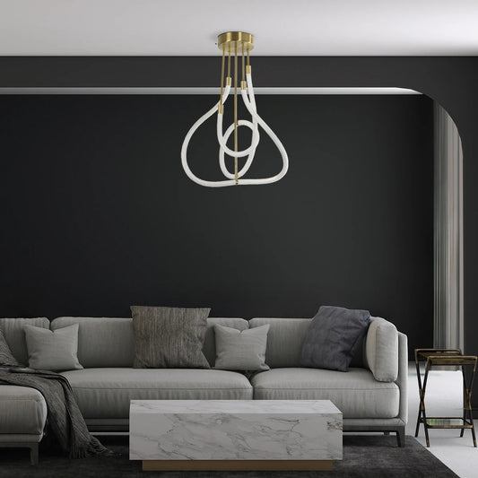 GLOW KLV-101-0152 Φωτιστικό Οροφής LED 40W 4000lm 360° AC 220-240V IP20 Ρυθμιζόμενο Λευκό CCT με Χειριστήριο από 2700K έως 6000K Dimmable - Lumileds SMD Chip - Χρυσό Πλατίνα - Μ50 x Π50 x Υ70