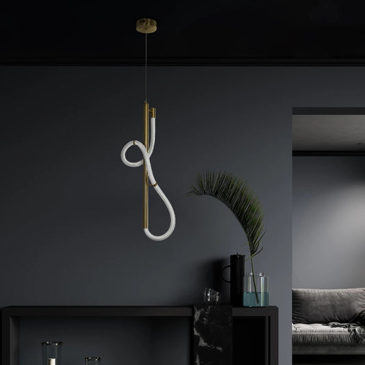 GLOW KLV-101-0160 Κρεμαστό Φωτιστικό Οροφής LED 24W 2400lm 360° AC 220-240V IP20 Ρυθμιζόμενο Λευκό CCT με On/Off 2700K/4500K/6000K - Lumileds SMD Chip - Χρυσό Πλατίνα - Μ30 x Π17 x Υ66