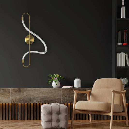 GLOW KLV-101-0169 Φωτιστικό Τοίχου / Απλίκα LED 18W 1800lm 360° AC 220-240V IP20 Ρυθμιζόμενο Λευκό CCT με On/Off 2700K/4500K/6000K - Lumileds SMD Chip - Χρυσό Πλατίνα - Μ30 x Π15 x Υ70