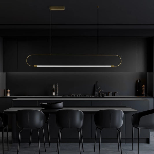 GLOW KLV-101-0177 Κρεμαστό Φωτιστικό Οροφής LED 15W 1500lm 360° AC 220-240V IP20 Ρυθμιζόμενο Λευκό CCT με Χειριστήριο από 2700K έως 6000K Dimmable - Lumileds SMD Chip - Χρυσό Πλατίνα - Μ120 x Π3 x Υ17