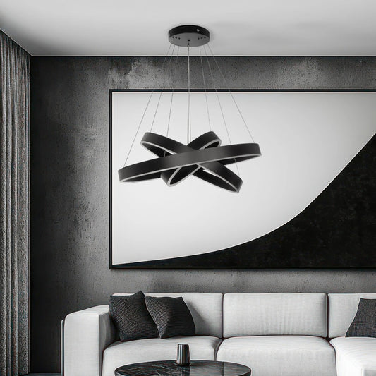 kelvo® VENOM KLV-101-0199-V2 Κρεμαστό Φωτιστικό Οροφής LED 120W 12000lm 120° AC 220-240V IP20 Ρυθμιζόμενο Λευκό CCT με Χειριστήριο από 2700K έως 6000K Dimmable - Lumileds SMD Chip - Μαύρο Ματ - Μ80 x Π80 x Υ80