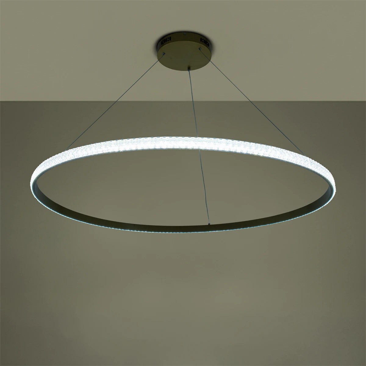 DIAMOND KLV-101-0234 Κρεμαστό Φωτιστικό Οροφής LED 75W 7500lm 180° AC 220-240V IP20 Ρυθμιζόμενο Λευκό CCT με Χειριστήριο από 2700K έως 6000K Dimmable - Lumileds SMD Chip - Χρυσό Πλατίνα - Μ100 x Π100 x Υ3