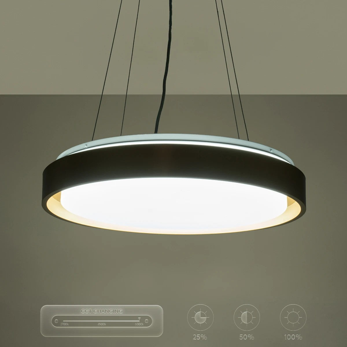 BARCHETTA KLV-101-0268 Κρεμαστό Φωτιστικό Οροφής LED 72W 7200lm 120° AC 220-240V IP20 Ρυθμιζόμενο Λευκό CCT με Χειριστήριο από 2700K έως 6000K Dimmable - Lumileds SMD Chip - Σαμπανιζέ Χρυσό Ματ - Μ48 x Π48 x Υ8.2