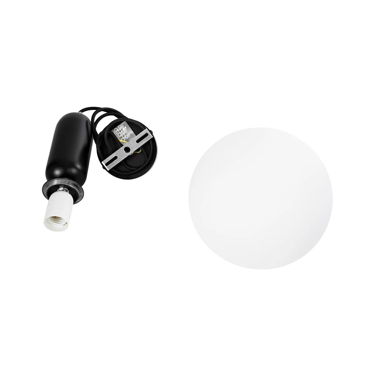 ESTETICO KLV-101-0379 Κρεμαστό Φωτιστικό Οροφής για Λάμπα με Ντουί E27 AC 220-240V IP20 - Μαύρο Ματ & Λευκό - Μ20 x Π20 x Υ38