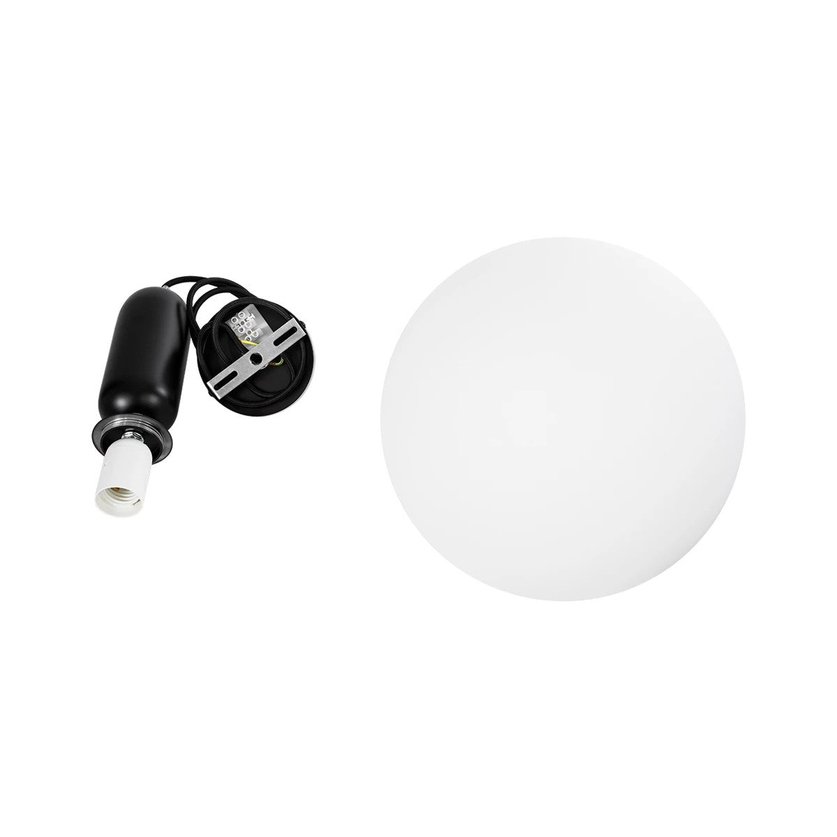 ESTETICO KLV-101-0380 Κρεμαστό Φωτιστικό Οροφής για Λάμπα με Ντουί E27 AC 220-240V IP20 - Μαύρο Ματ & Λευκό - Μ30 x Π30 x Υ48