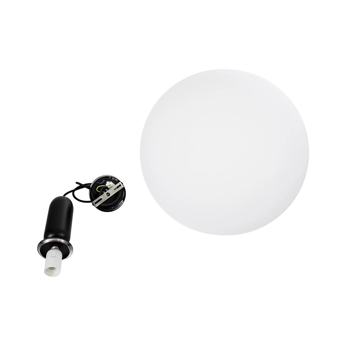 ESTETICO KLV-101-0381 Κρεμαστό Φωτιστικό Οροφής για Λάμπα με Ντουί E27 AC 220-240V IP20 - Μαύρο Ματ & Λευκό - Μ40 x Π40 x Υ58