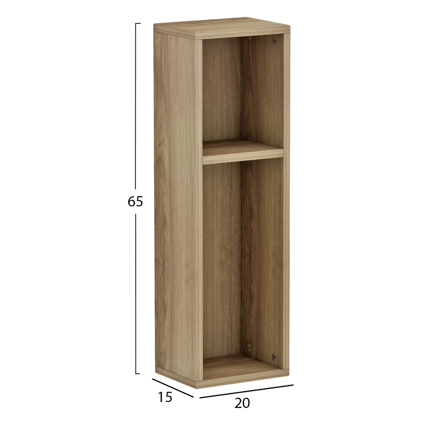 BONEN WALL-MOUNTED BEDSIDE TABLE MELAMINE IN NATURAL 20x15x65