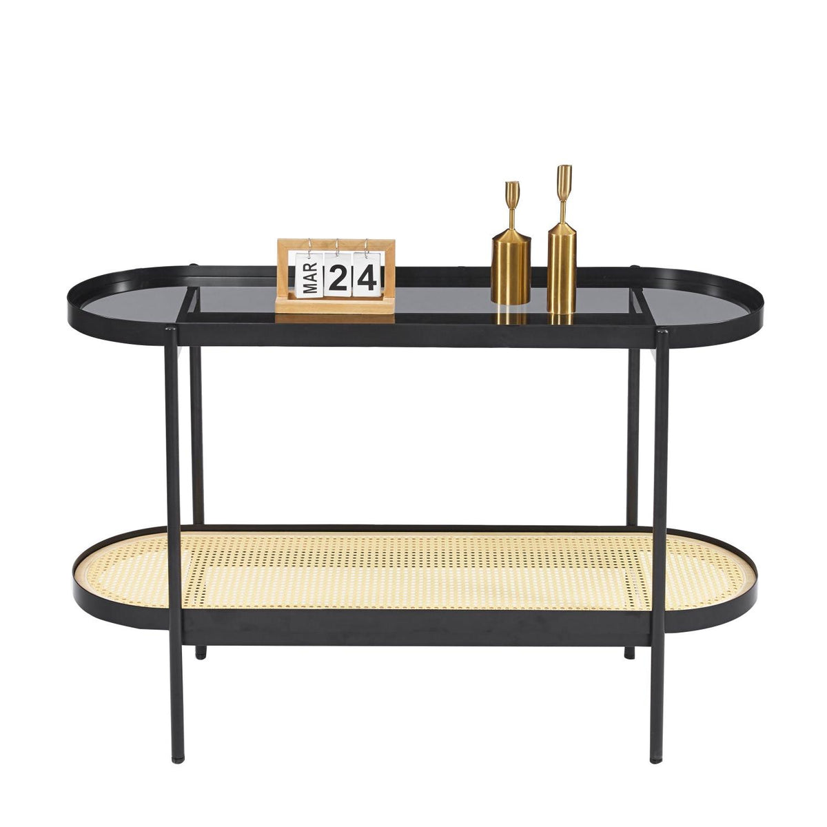 ΚΟΝΣΟΛΑ SEITZ ΓΥΑΛΙ TOP ΜΕΤΑΛΛΟ RATTAN ΣΕ ΦΥΣΙΚΟ 120x43x76,5
