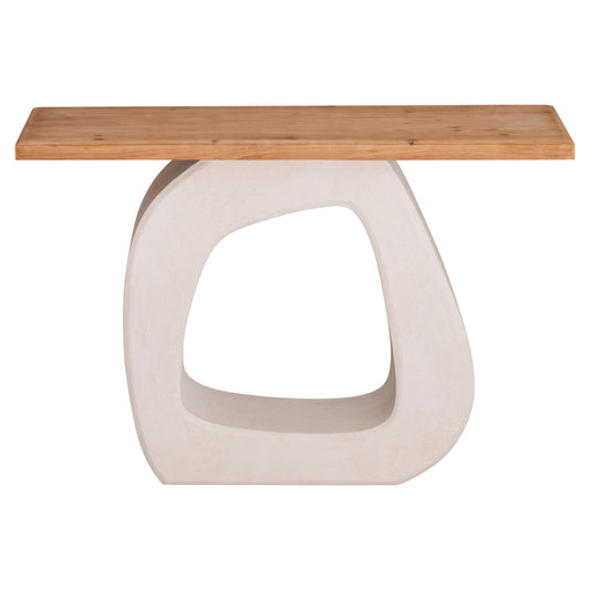 ΚΟΝΣΟΛΑ SANTORINI ΤΟΠ ΞΥΛΟ ΕΛΑΤΟΥ ΒΑΣΗ ΥΠΟΛΕΥΚΟ MDF 120x38x83
