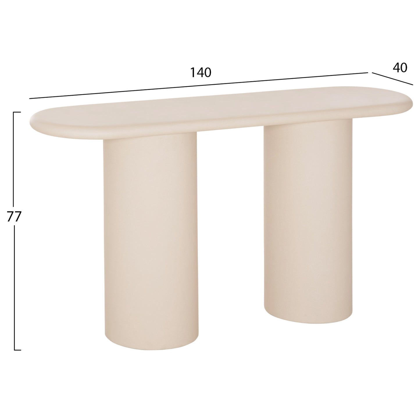 ΚΟΝΣΟΛΑ KENJI FIBER CEMENT ΣΕ ΑΝΟΙΧΤΟ ΜΠΕΖ-140x40x77
