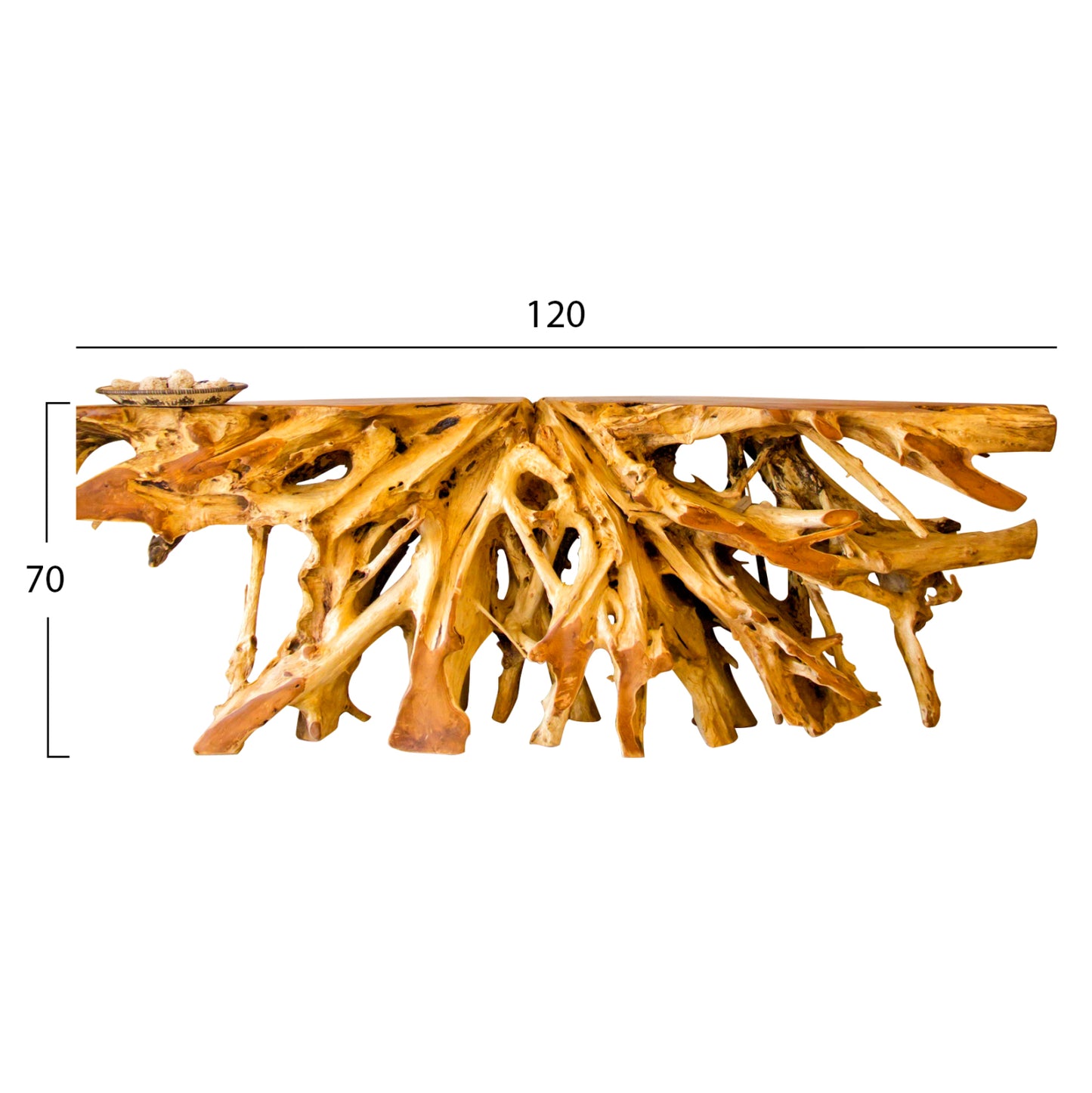 ΚΟΝΣΟΛΑ ΑΠΟ ΜΑΣΙΦ ΞΥΛΟ ΤEAK ΦΥΣΙΚΟ 120x40x70