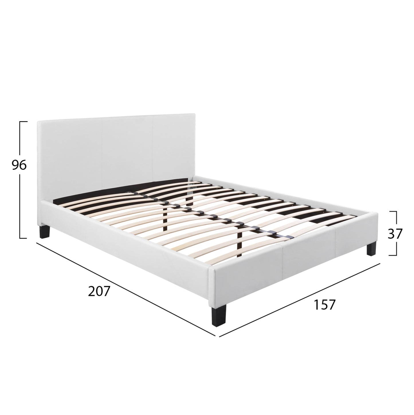 ΚΡΕΒΑΤΙ BECCA ΜΕ PU ΛΕΥΚΟ 150x200εκ