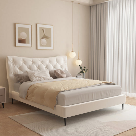 ΚΡΕΒΑΤΙ ΔΙΠΛΟ JILL ΥΦΑΣΜΑ ΣΕ ΜΠΕΖ ΓΙΑ ΣΤΡΩΜΑ 160x200εκ