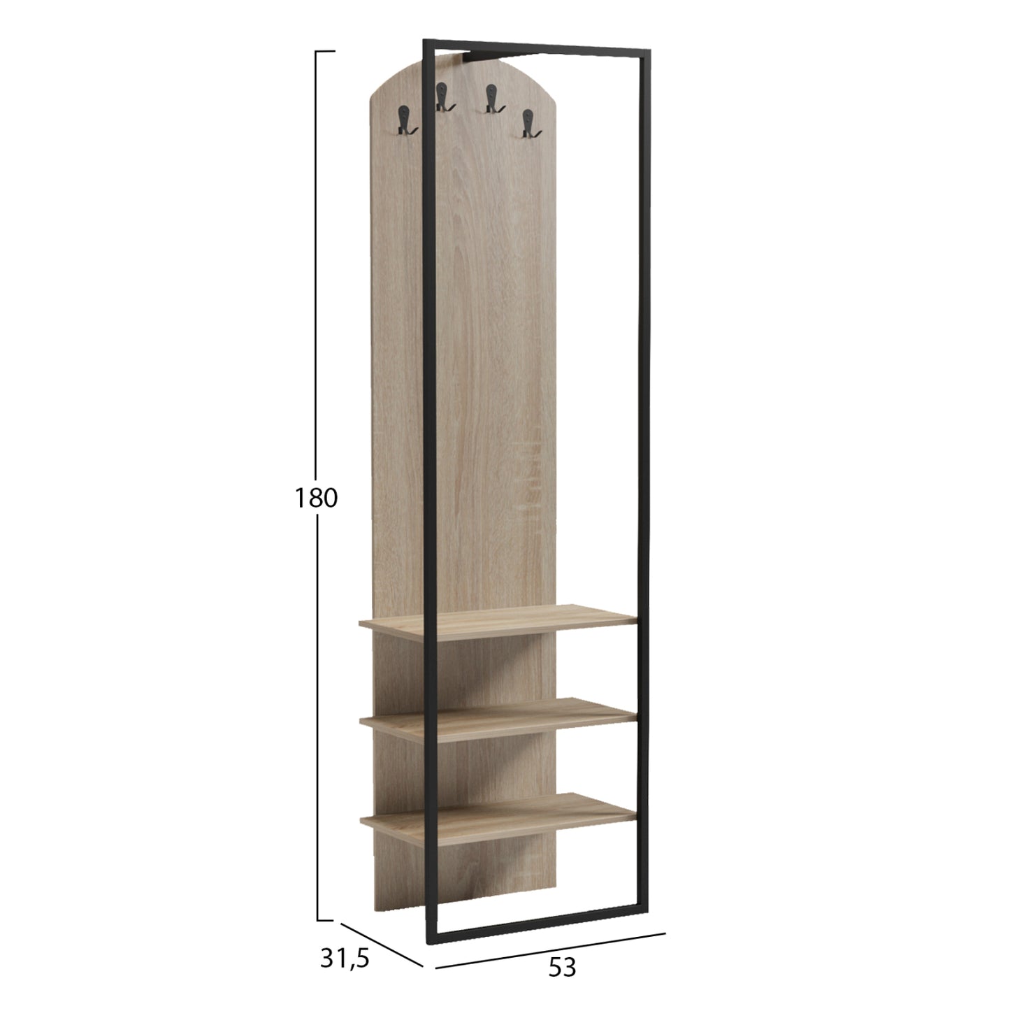 ΚΡΕΜΑΣΤΡΑ ΕΙΣΟΔΟΥ NINO ΜΕΤΑΛΛΟ ΜΕΛΑΜΙΝΗ SONAMA 53x31.5x180