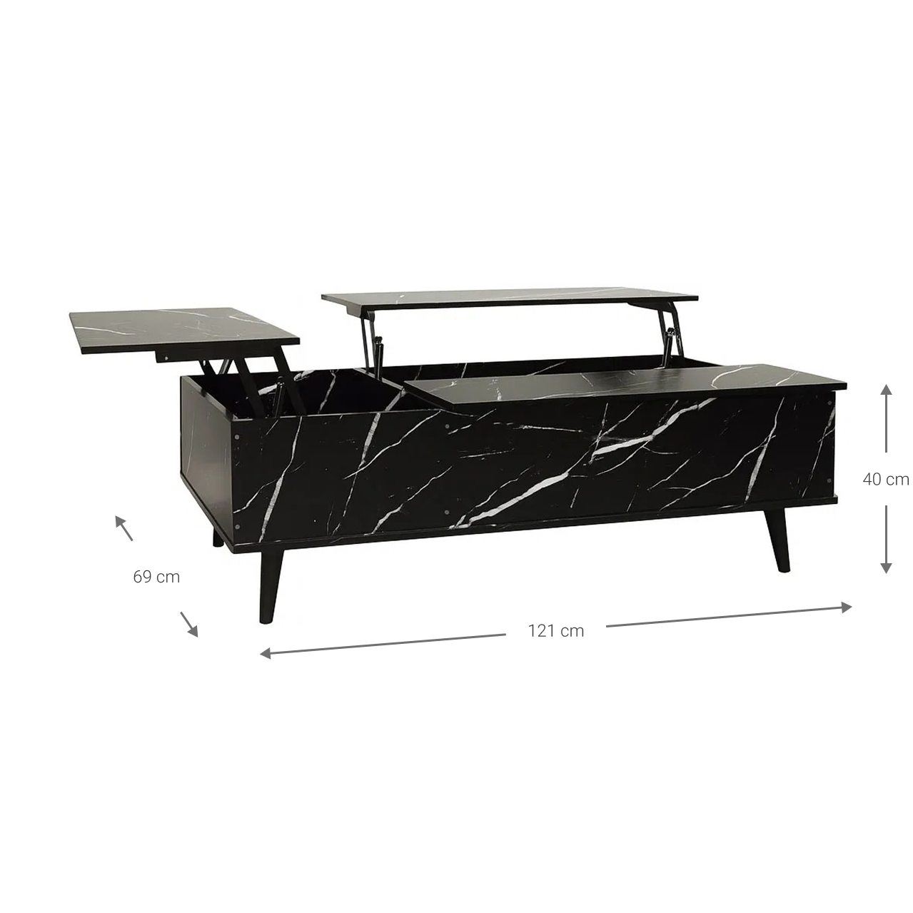 Sterling Black Coffee Table 121x69x40