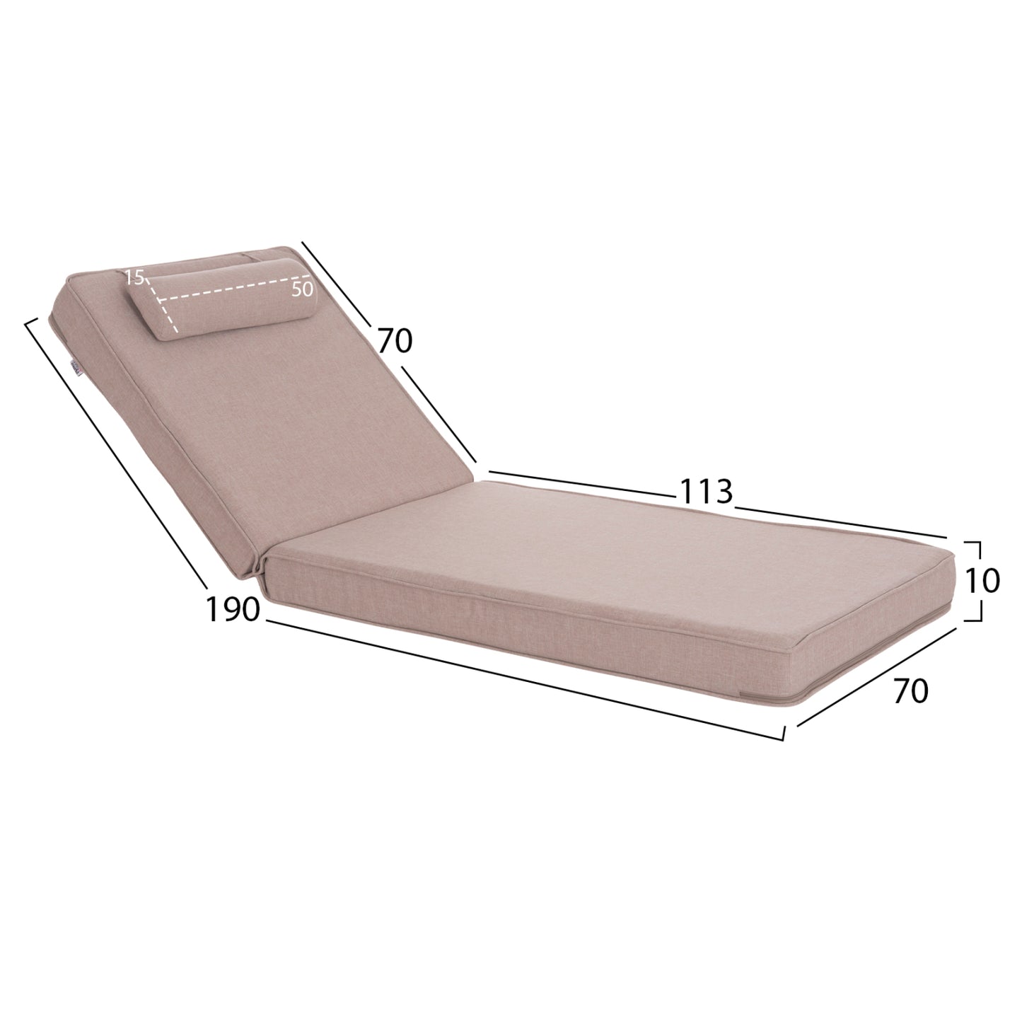 ΜΑΞΙΛΑΡΙ ΞΑΠΛΩΣΤΡΑΣ ΑΚΙΝΟ OLEFIN ΜΠΕΖ ΜΕ FOAM 190x70x10