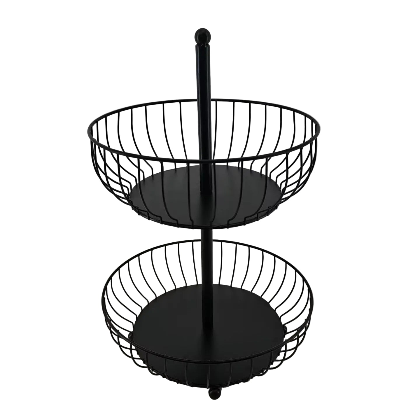 Μεταλλική Φρουτιέρα 2 Θέσεων Μαύρη 32.5x32.5x45