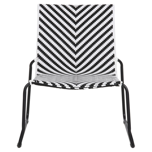 ΜΕΤΑΛΛΙΚΗ ΚΑΡΕΚΛΑ PONY ΜΑΥΡΟ & ΑΣΠΡΟ ΣΥΝΘ. RATTAN 66x68x75
