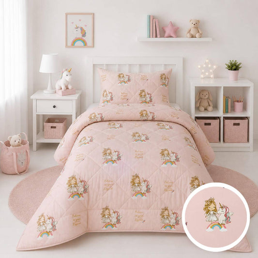 Πάπλωμα Παιδικό Μονό 160×240εκ Micro Unicorn Girls