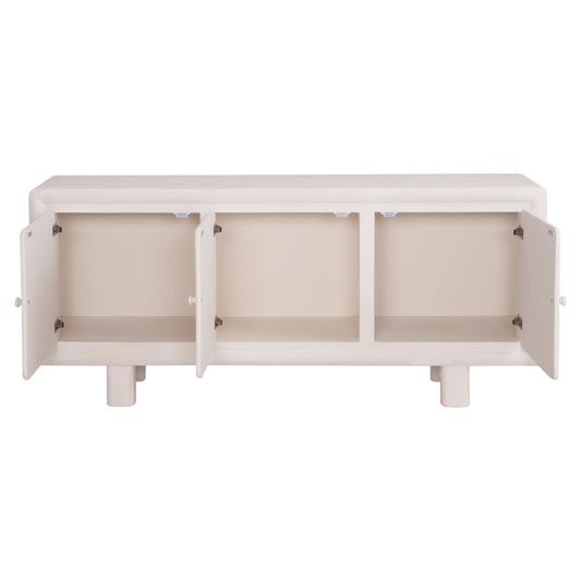 ΜΠΟΥΦΕΣ SANTORINI MDF ΣΕ ΥΠΟΛΕΥΚΟ ΧΡΩΜΑ 3 ΠΟΡΤΕΣ 140x38x64