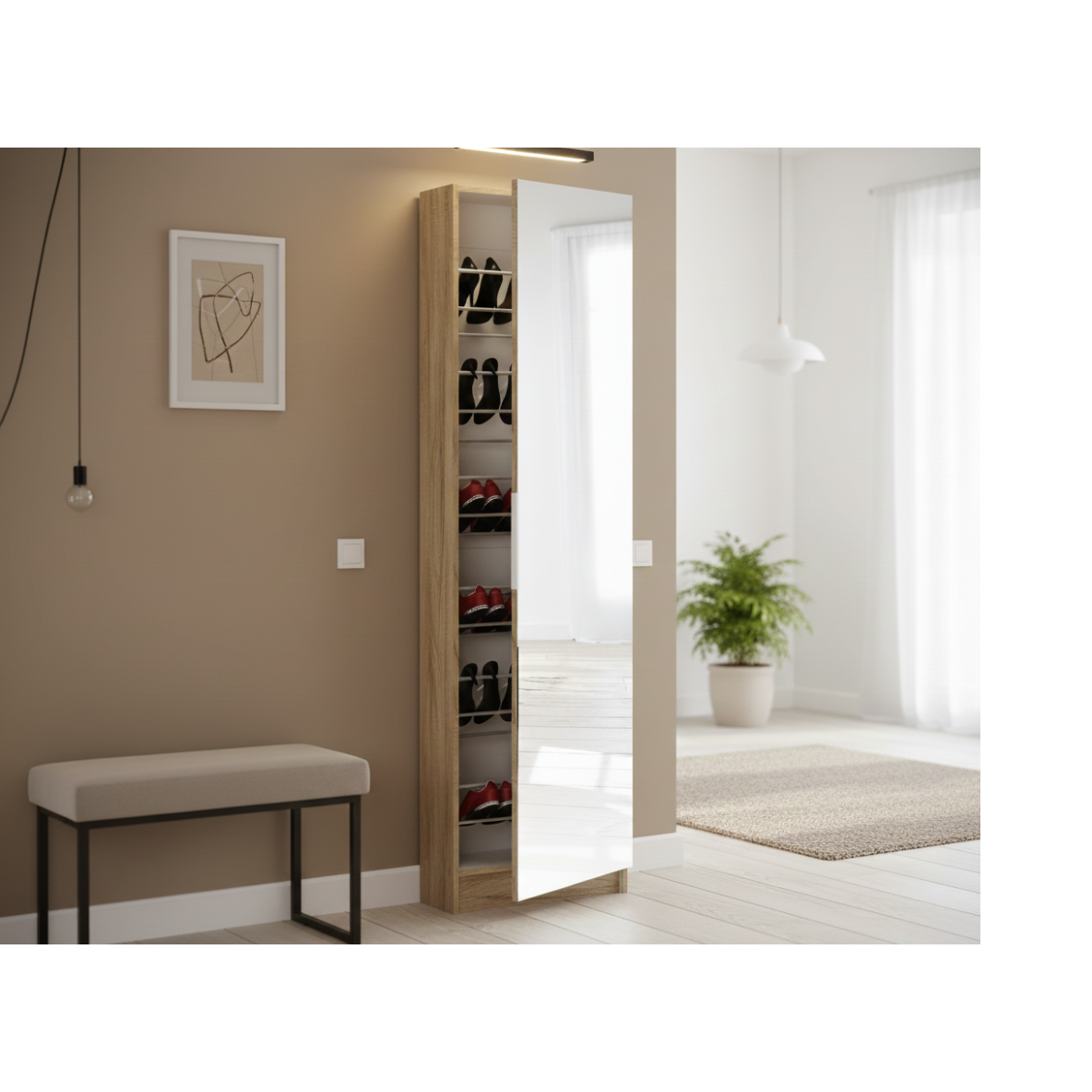 Παπουτσοθήκη Zatero Κρεμ 50x20x180.5