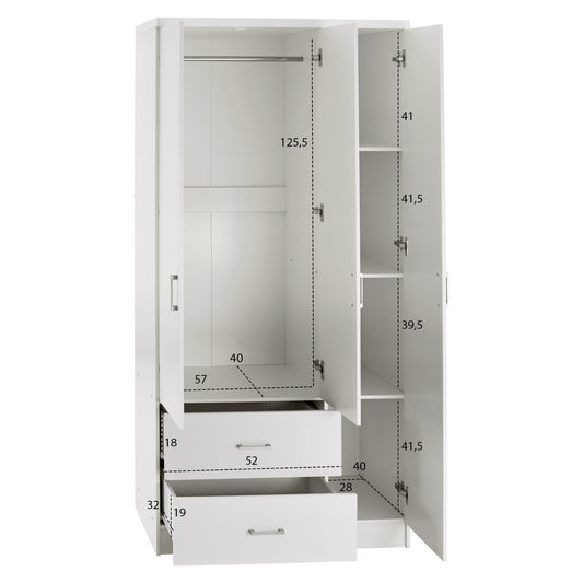 ΝΤΟΥΛΑΠΑ 3ΦΥΛΛΗ ME 2 ΣΥΡΤΑΡΙΑ CAESAR ΛΕΥΚΗ 89x42,5x181