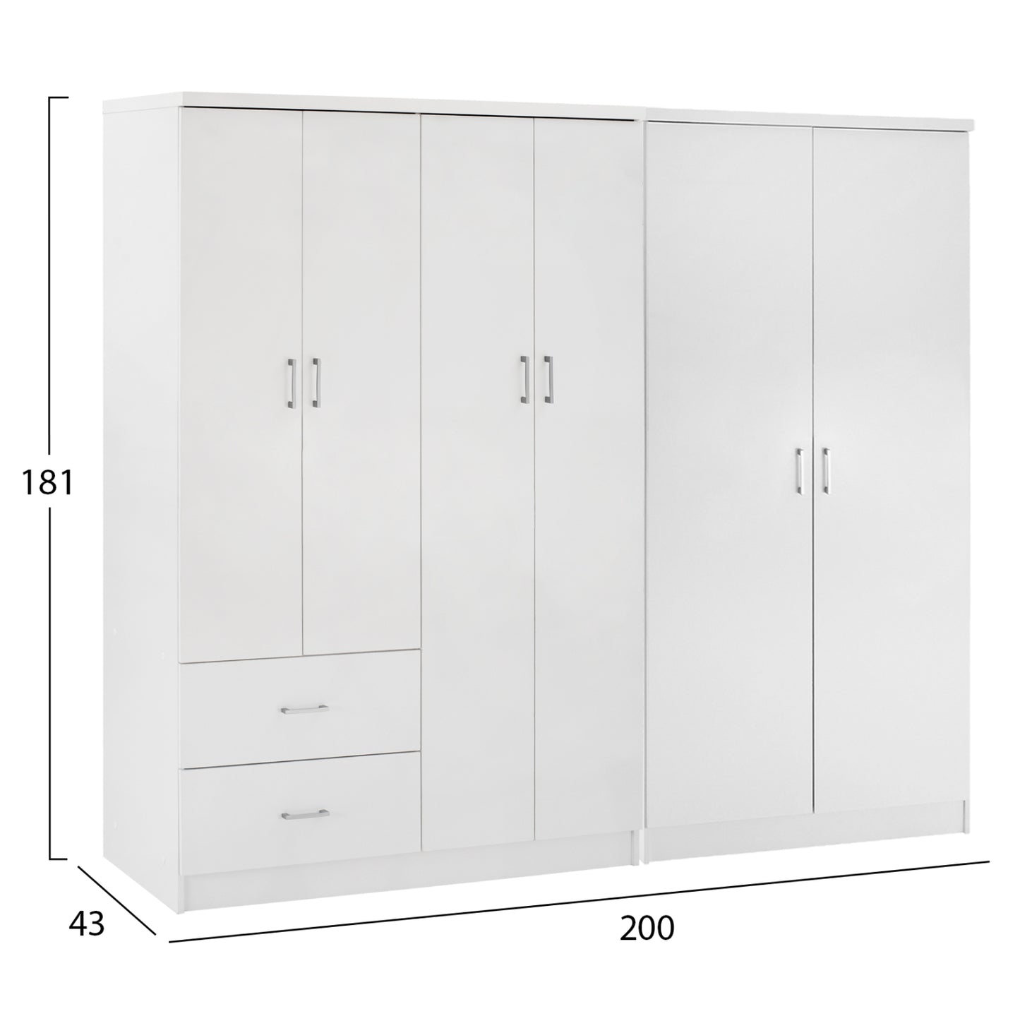 ΝΤΟΥΛΑΠΑ 6ΦΥΛΛΗ BLAKELY ΜΕΛΑΜΙΝΗ ΧΡΩΜΑ ΛΕΥΚΟ 201x43x181