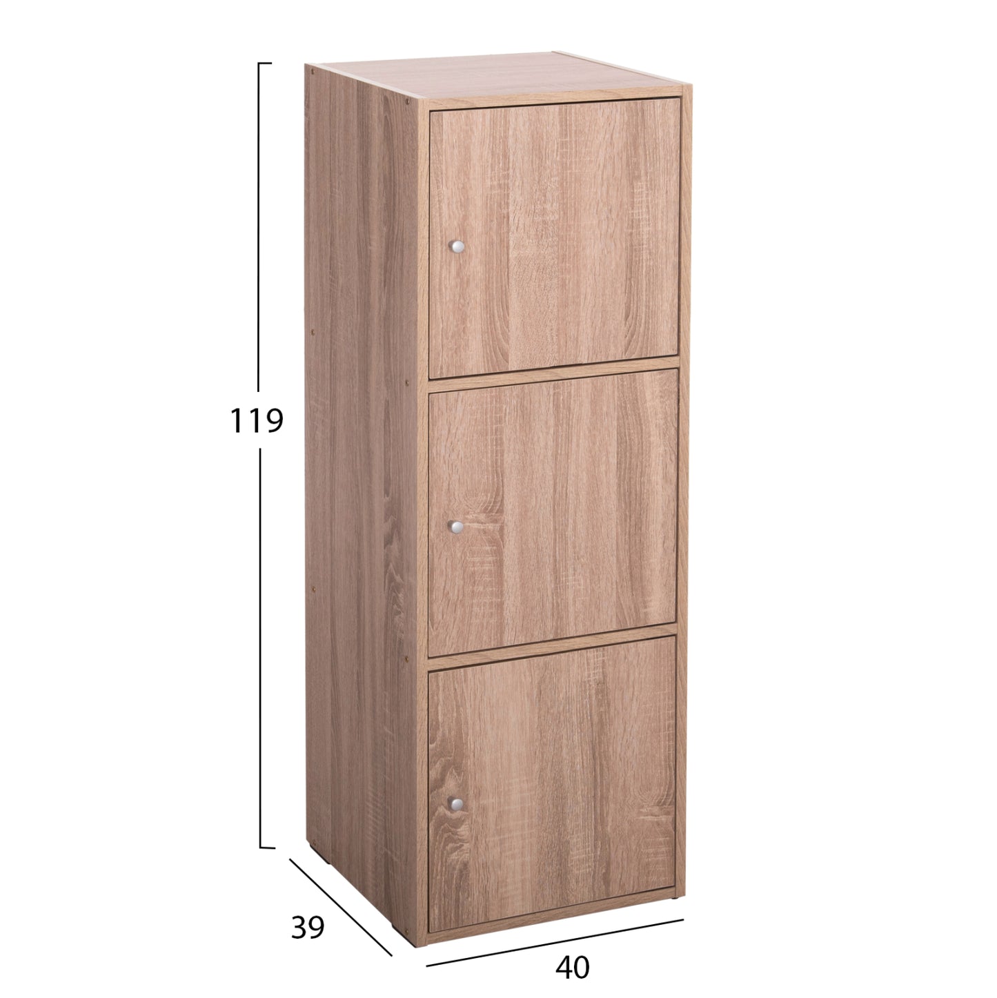ΝΤΟΥΛΑΠΙ ΜΕ 3 ΑΠΟΘ. ΧΩΡΟΥΣ SORIANO SONAMA OAK ΜΕΛΑΜΙΝΗ 40x39x119