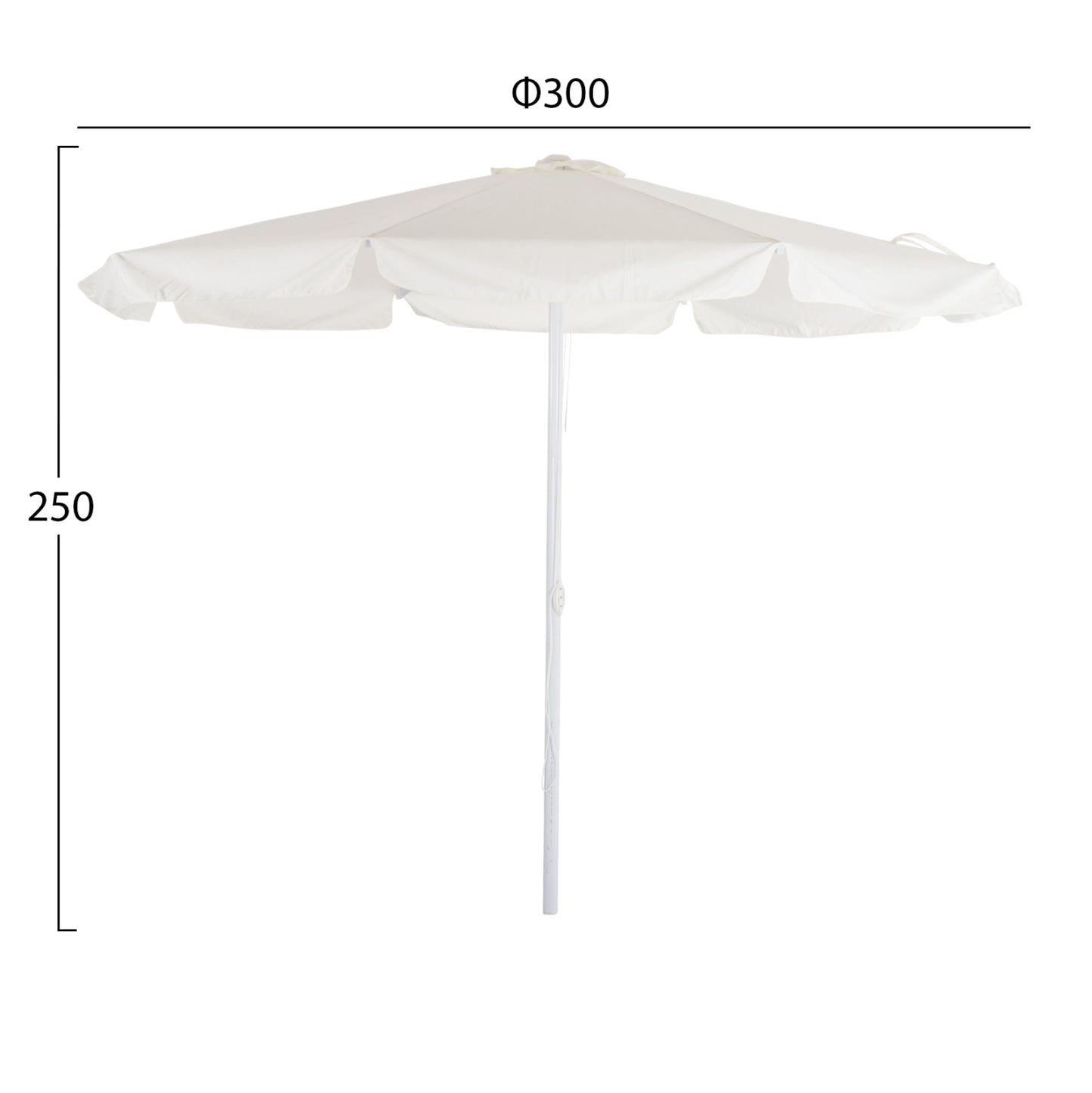PROFESSIONAL UMBRELLA ALU ECRU SINGLE POLE 3m