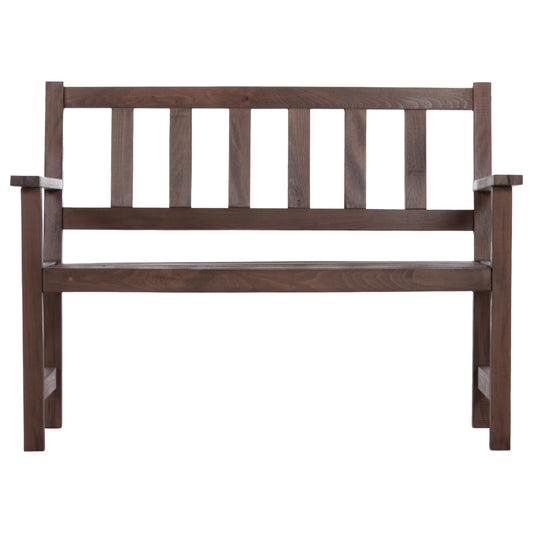 WOODEN BENCH NAXOS 2-SEATER FROM SOLID IMPREGNATED BEECH WALNUT 110x68x84
