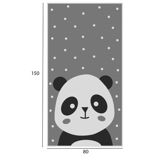 ΠΑΙΔΙΚΟ ΧΑΛΙ ΜΕ ΚΡΟΣΙΑ KIDDER PANDA ΓΚΡΙ 80x150εκ