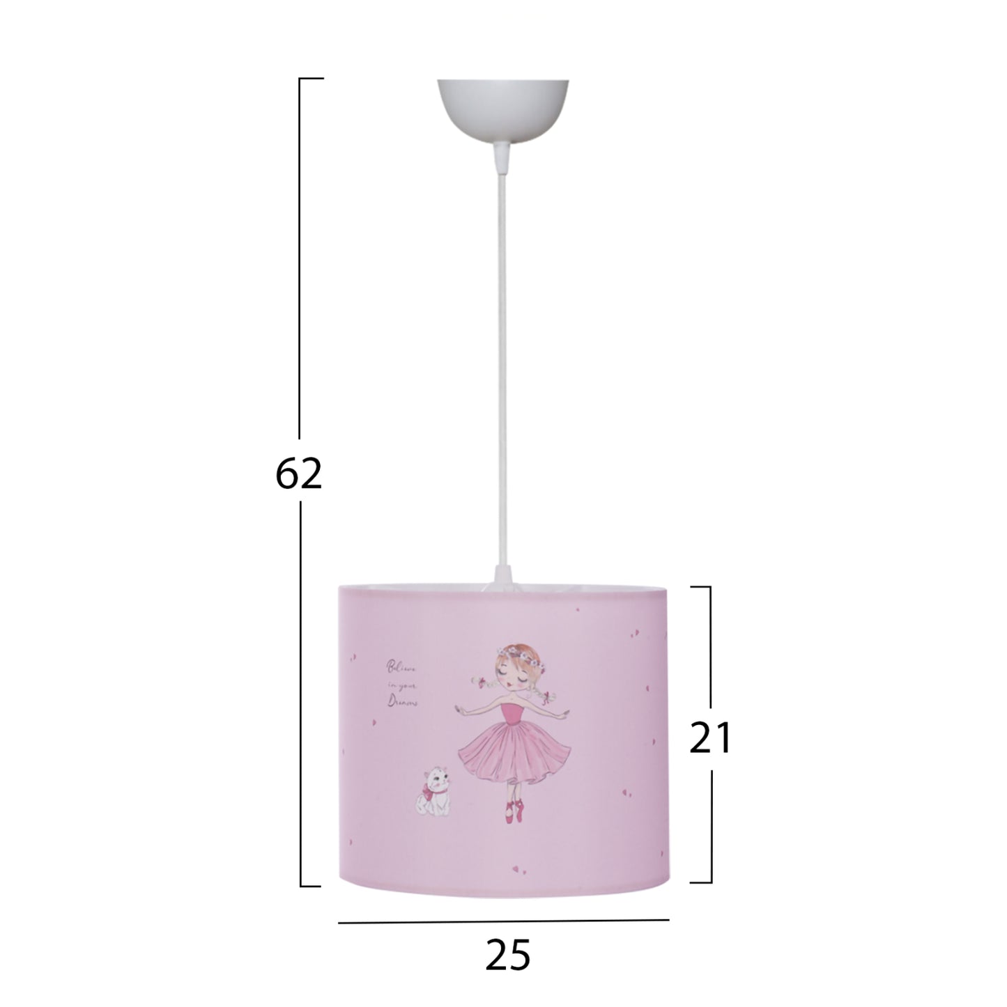 ΠΑΙΔΙΚΟ ΦΩΤΙΣΤΙΚΟ ΟΡΟΦΗΣ ΥΦΑΣΜΑΤΙΝΟ BALLERINA Φ25x21-62