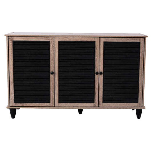 SHOE RACK-CABINET MCKENNA 3 DOORS SONOMA BLACK 112x30x68.5
