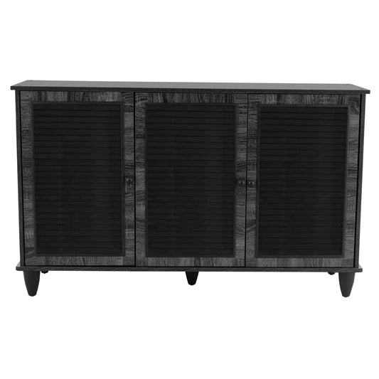 SHOE CABINET-CUPBOARD MCKENNA WOOD. 3 DOORS ANTHRACITE 112x30x68,5