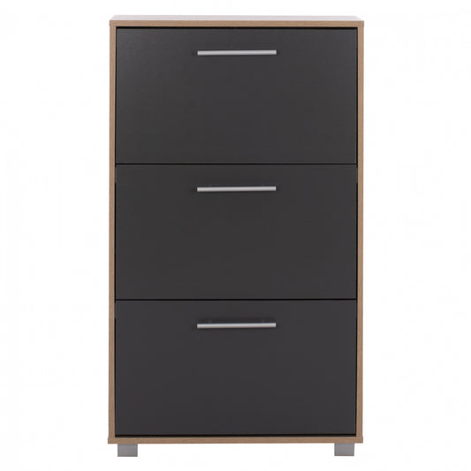 SHOE RACK WOODEN DAVINA SONAMA GREY 3-TIER 62x24x110