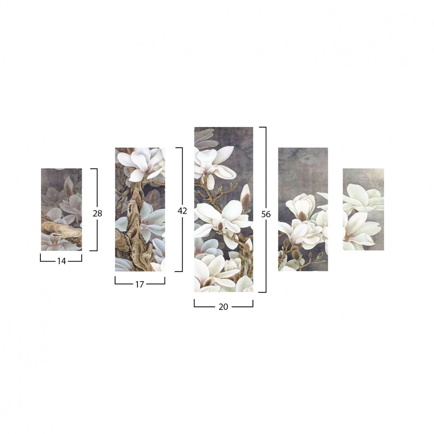 ΠΕΝΤΑΠΤΥΧΟΣ ΠΙΝΑΚΑΣ MDF MAGNOLIA KOBUS 82x56x0,3