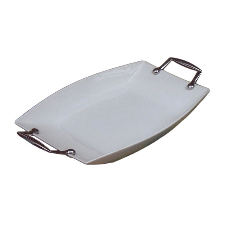 Πιατέλα Ορθογώνια Λευκή Πορσελάνη 37x25εκ