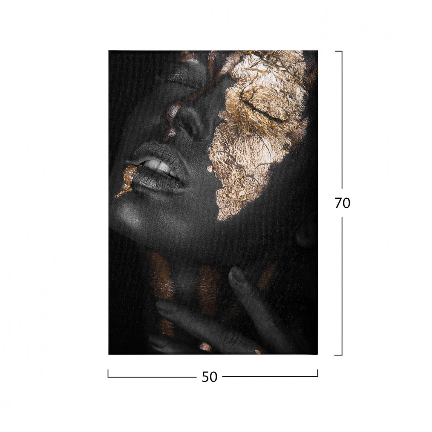 ΠΙΝΑΚΑΣ ΚΑΜΒΑΣ DARK SKINNED GIRL WITH GOLD MAKEUP 50x3x70