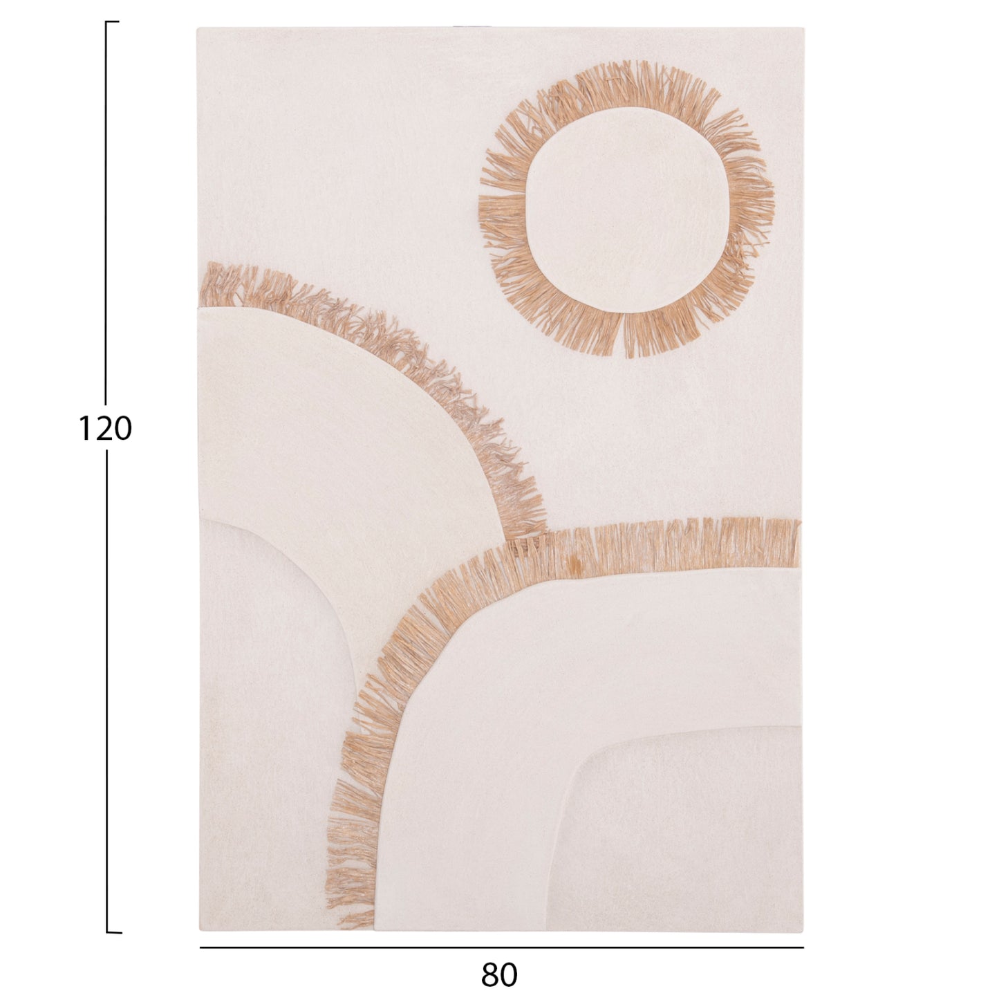 SANTORINI RECTANGULAR TABLE MDF OFF-WHITE BEIGE DECORATION 80x4,5x120