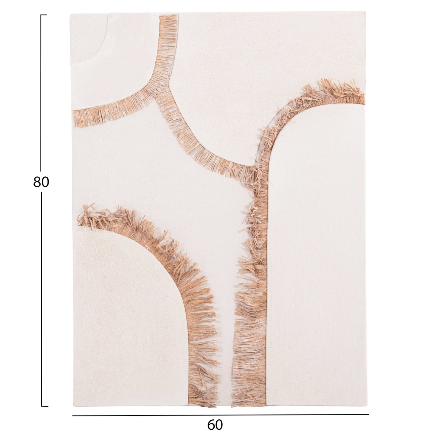 SANTORINI MDF RECTANGULAR BOARD OFF-WHITE BEIGE DECORATION 60x4.5x80