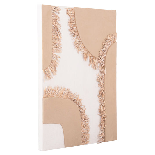 SANTORINI RECTANGULAR TABLE MDF OFF-WHITE COFFEE FRINGES BEIGE 60x4.5x80