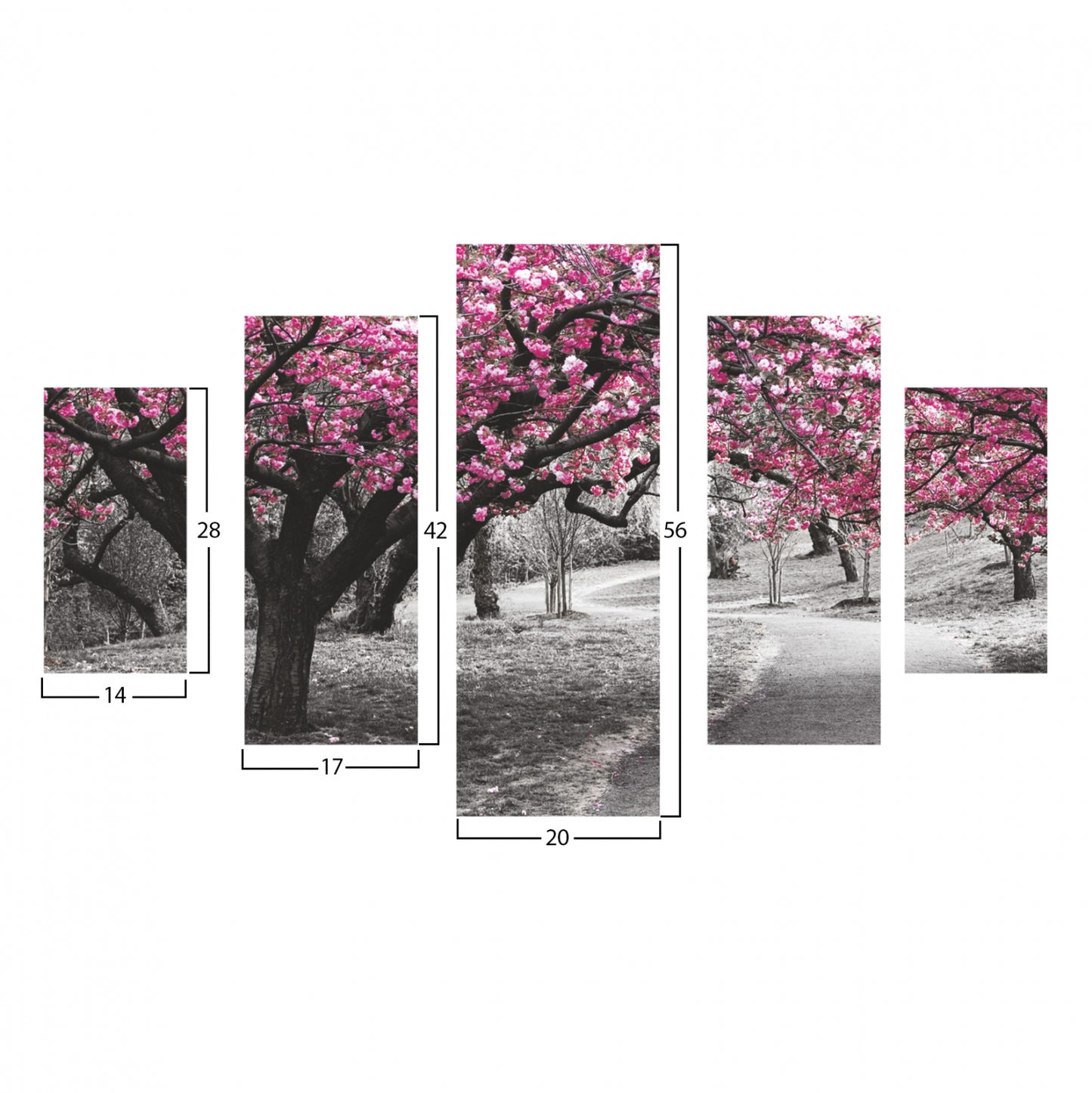 ΠΙΝΑΚΑΣ ΠΕΝΤΑΠΤΥΧΟ MDF BLOOMING TREE 82x56x3